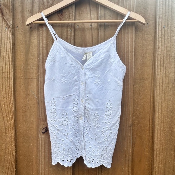 Japna Tops - Japna Boho beach Button-Front Eyelet Camisole lightweight coastal small